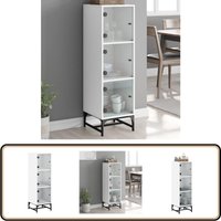 Highboard mit Glastüren Weiß 35x37x120 cm - Sideboard - Vitrine - Wohnzimmermöbel - Hochschrank - Regal Highboard mit Glastüren Weiß 35x37x120 cm - Sideboard - Vitrine - Wohnzimmermöbel - Hochschrank - Regal von VIDAXL