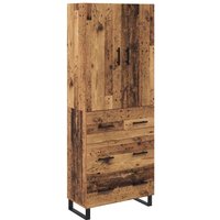 Highboard mit Schubladen 2 pcs Altholz Engineered Wood und Glas vidaXL von VIDAXL