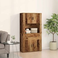 Highboard mit Schubladen Altholz 80 x 33 x 150 cm Holzwerkstoff Vidaxl von VIDAXL