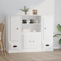 Highboards 3 Stk. Weiß Holzwerkstoff - Vidaxl von VIDAXL
