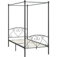 Himmelbett-Gestell Grau Metall 100 x 200 cm vidaXL von VIDAXL