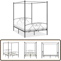 Himmelbett-Gestell Grau Metall 140 x 200 cm - Himmelbett Gestell - Metallbettrahmen - Doppelbett Rahmen - Boxspring Bett - Bettgestell Grau Himmelbett-Gestell Grau Metall 140 x 200 cm - Himmelbett Gestell - Metallbettrahmen - Doppelbett Rahmen - Boxspring Bett - Bettgestell Grau von VIDAXL