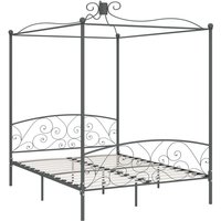 Himmelbett-Gestell Grau Metall 160 x 200 cm Vidaxl Himmelbett-Gestell Grau Metall 160 x 200 cm Vidaxl von VIDAXL