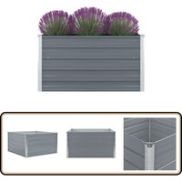 Hochbeet 100 x 100 x 45 cm Verzinkter Stahl Grau - Hochbeet - Stahlhochbeet - Gartenhochbeet - Balkonhochbeet - Gemüsegarten von VIDAXL