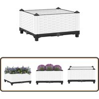 Vidaxl - Hochbeet 40x40x23 cm Polypropylen - Hochbeet - Blumenerde - Gartenmöbel - Polypropylen - Weißer Hochbeet von VIDAXL