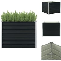 Hochbeet Anthrazit 100 x 100 x 77 cm Verzinkter Stahl - Hochbeet - Anthrazit - Stahltank - Gartengeräte - Blumengarten von VIDAXL