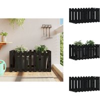 Hochbeet Latten-Design Schwarz 100x50x50 cm Massivholz Kiefer - Hochbeet - Holzhäuser - Gartenmöbel - Blumenerde - Kräutergarten von VIDAXL