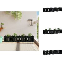 Hochbeet Latten-Design Schwarz 150x30x30 cm Massivholz Kiefer - Holz Hochbeet - Kiefernhochbeet - Hochbeet Schwarz - Garten Hochbeet - Blumenerde von VIDAXL