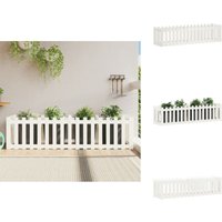 Hochbeet Lattenzaun-Design Weiß 200x50x50 cm Massivholz Kiefer - Holz Hochbeet - Kiefern Hochbeet - Hochbeet Weiß - Garten Hochbeet - Blumenerde von VIDAXL