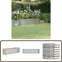 Hochbeet Pulverbeschichteter Stahl 152x40x36 cm Silbern - Hochbeet - Pflanzenbehälter - Gartenmöbel - Balkon Dekoration - Stahltank Hochbeet Pulverbeschichteter Stahl 152x40x36 cm Silbern - Hochbeet - Pflanzenbehälter - Gartenmöbel - Balkon Dekoration - Stahltank von VIDAXL