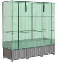 Hochbeet mit Gewächshaus-Aufsatz Rattan-Optik 120x40x138 cm vidaXL Hochbeet mit Gewächshaus-Aufsatz Rattan-Optik 120x40x138 cm vidaXL von VIDAXL