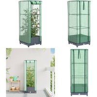 Hochbeet mit Gewächshaus-Aufsatz Rattan-Optik 40x40x123 cm - Vidaxl Hochbeet mit Gewächshaus-Aufsatz Rattan-Optik 40x40x123 cm - Vidaxl von VIDAXL