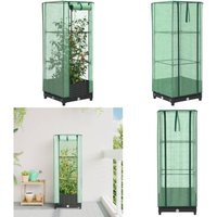 Hochbeet mit Gewächshaus-Aufsatz Rattan-Optik 40x40x123 cm - Vidaxl Hochbeet mit Gewächshaus-Aufsatz Rattan-Optik 40x40x123 cm - Vidaxl von VIDAXL