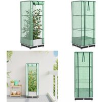 Hochbeet mit Gewächshaus-Aufsatz Rattan-Optik 40x40x123 cm - Vidaxl von VIDAXL