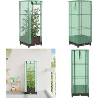Hochbeet mit Gewächshaus-Aufsatz Rattan-Optik 40x40x123 cm - Vidaxl von VIDAXL