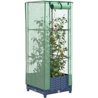 Hochbeet mit Gewächshaus-Aufsatz Rattan-Optik 40x40x123 cm Vidaxl von VIDAXL