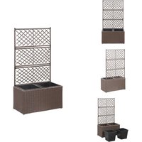Vidaxl - Hochbeet mit Rankgitter 2 Töpfe 58×30×107cm Poly Rattan Braun - Hochbeet - Rankgitter - Polyrattan - Blumengarten - Gartenmöbel von VIDAXL