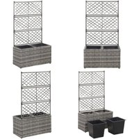 Hochbeet mit Rankgitter 2 Töpfe 58×30×107cm Poly Rattan Grau - Hochbeet - Rankgitter - Polyrattan - Gartenmöbel - Outdoor Dekoration - Home & Living Hochbeet mit Rankgitter 2 Töpfe 58×30×107cm Poly Rattan Grau - Hochbeet - Rankgitter - Polyrattan - Gartenmöbel - Outdoor Dekoration - Home & Living von VIDAXL