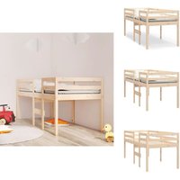 Hochbett 90x190 cm Massivholz Kiefer - Kinderbett - Hochbett - Jugendzimmer - Kiefernholz - Massives Holz von VIDAXL