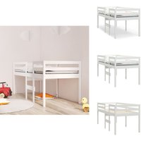 Vidaxl - Hochbett Weiß 75x190 cm Massivholz Kiefer - Kinderbett - Hochbett - Jugendzimmer - Kiefernholz - Weißes Möbelstück Vidaxl - Hochbett Weiß 75x190 cm Massivholz Kiefer - Kinderbett - Hochbett - Jugendzimmer - Kiefernholz - Weißes Möbelstück von VIDAXL