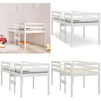 Hochbett Weiß 80x200 cm Massivholz Kiefer - Kinderbett - Hochbett - Jugendzimmer - Weißes Möbelstück - Kiefernholz - Home & Living von VIDAXL