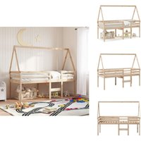 Vidaxl - Hochbett mit Dach 90x200 cm Massivholz Kiefer - Kinderbett - Hochbett - Holzbett - Kiefernholzbett - Jugendzimmer Möbel Vidaxl - Hochbett mit Dach 90x200 cm Massivholz Kiefer - Kinderbett - Hochbett - Holzbett - Kiefernholzbett - Jugendzimmer Möbel von VIDAXL