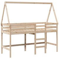 Vidaxl - Hochbett mit Leiter und Dach 90x190 cm Massivholz Kiefer von VIDAXL