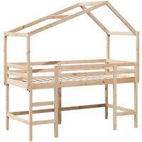 Hochbett mit Leiter und Dach 90x190 cm Massivholz Kiefer Vidaxl Hochbett mit Leiter und Dach 90x190 cm Massivholz Kiefer Vidaxl von VIDAXL