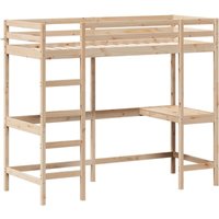 Vidaxl - Hochbett mit Schreibtisch 75x190 cm Massivholz Kiefer von VIDAXL