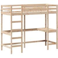 Hochbett mit Schreibtisch 80x200 cm Massivholz Kiefer Vidaxl von VIDAXL