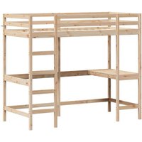 Hochbett mit Schreibtisch 90x200 cm Massivholz Kiefer Vidaxl von VIDAXL