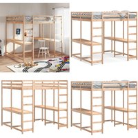 Hochbett mit Schreibtisch & Leiter 140x200 cm Massivholz Kiefer - Holzbett - Hochbett - Jugendzimmer - Kinderzimmer - Schlafzimmerschrank - Home & Hochbett mit Schreibtisch & Leiter 140x200 cm Massivholz Kiefer - Holzbett - Hochbett - Jugendzimmer - Kinderzimmer - Schlafzimmerschrank - Home & von VIDAXL