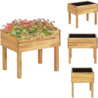 Hochkübel 50 x 40 x 45 cm Massivholz Akazie - Holzpflanze - Blumenerde - Gartendekoration - Balkonpflanzen - Terrassenmöbel von VIDAXL