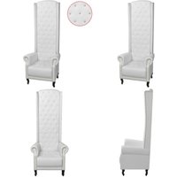 Hochlehner-Sessel Weiß Kunstleder - - Home & Living von VIDAXL