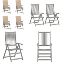 Hochlehner Verstellbar 4 Stk. mit Auflagen Massivholz Akazie - Gartensaison - Gartenstuhl - Hochlehner - Akazienholz - Gartenmöbeln - Home & Living von VIDAXL
