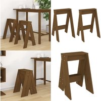 Hocker 2 Stk. Honigbraun 40x40x60 cm Massivholz Kiefer - Hocker - Stuhl - Home & Living - Braun von VIDAXL