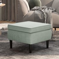 Hocker mit Holzbeinen Hellgrau Samt - Vidaxl von VIDAXL