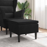 Hocker mit Holzbeinen Schwarz Samt - Vidaxl Hocker mit Holzbeinen Schwarz Samt - Vidaxl von VIDAXL