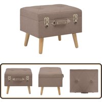 Hocker mit Stauraum 40 cm Braun Stoff - Sitzhocker - Wohnzimmer Deko - Beistelltisch - Polsterstuhl - Brauner Hocker von VIDAXL