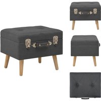 Hocker mit Stauraum 40 cm Dunkelgrau Stoff - Sitzhocker - Wohnzimmer Deko - Beistelltisch - Grau Sofa - Wohnzimmer Möbel von VIDAXL