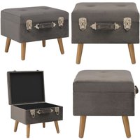 Hocker mit Stauraum 40 cm Grau Samt - Samt Sessel - Beistelltisch - Wohnzimmer Dekoration - Grau Samter Stuhl - Stauraum Möbel - Home & Living von VIDAXL
