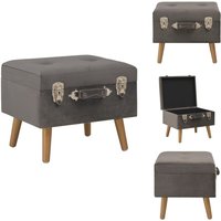 Hocker mit Stauraum 40 cm Grau Samt - Samt Sessel - Beistelltisch - Wohnzimmer Dekoration - Grau Samter Stuhl - Stauraum Möbel von VIDAXL