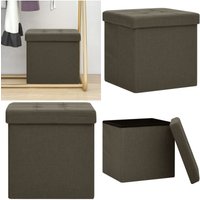 Hocker mit Stauraum Dunkelbraun Leinenoptik - Hocker - Hocker mit Stauraum - Home & Living - Braun von VIDAXL