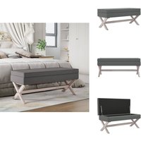 Vidaxl - Hocker mit Stauraum Dunkelgrau 110x45x49 cm Stoff - Sitzbank - Wohnzimmerdeko - Stauraum - Französischer Stil - Vintage von VIDAXL