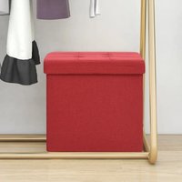 Vidaxl - Hocker mit Stauraum Weinrot Leinenoptik 25633 von VIDAXL