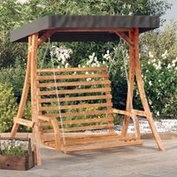 Vidaxl - Hollywoodschaukel mit Dach Massivholz Fichte mit Teak-Finish von VIDAXL