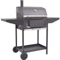 Holzkohlegrill Smoker mit Ablage Schwarz vidaXL474345 von BONNEVIE