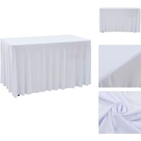 Vidaxl - Hussen - Living 2 Stück Stretch-Tischdecken mit Rand Weiß 120 x 60,5 x 74 cm - Weiß von VIDAXL
