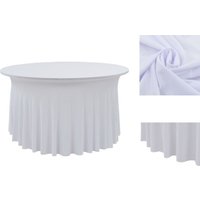 Vidaxl - Hussen - Living 2 Stück Stretch-Tischdecken mit Rand Weiß 180 x 74 cm - Weiß von VIDAXL