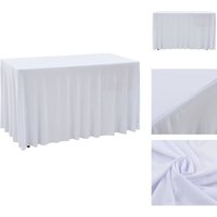 Vidaxl - Hussen - Living 2 Stück Stretch-Tischdecken mit Rand Weiß 183 x 76 x 74 cm - Weiß von VIDAXL